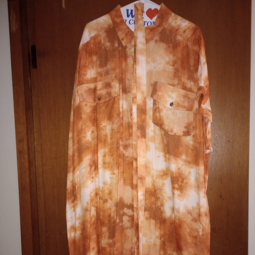 SO/ Kohl's orange & cream knee length dress